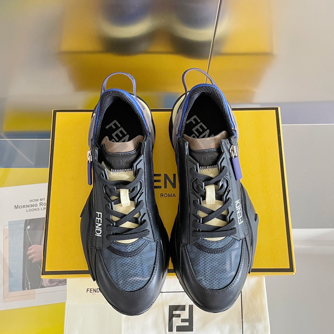 Fendi Style Black Leather Men's Shoes style reference detail image 7 from source 781740