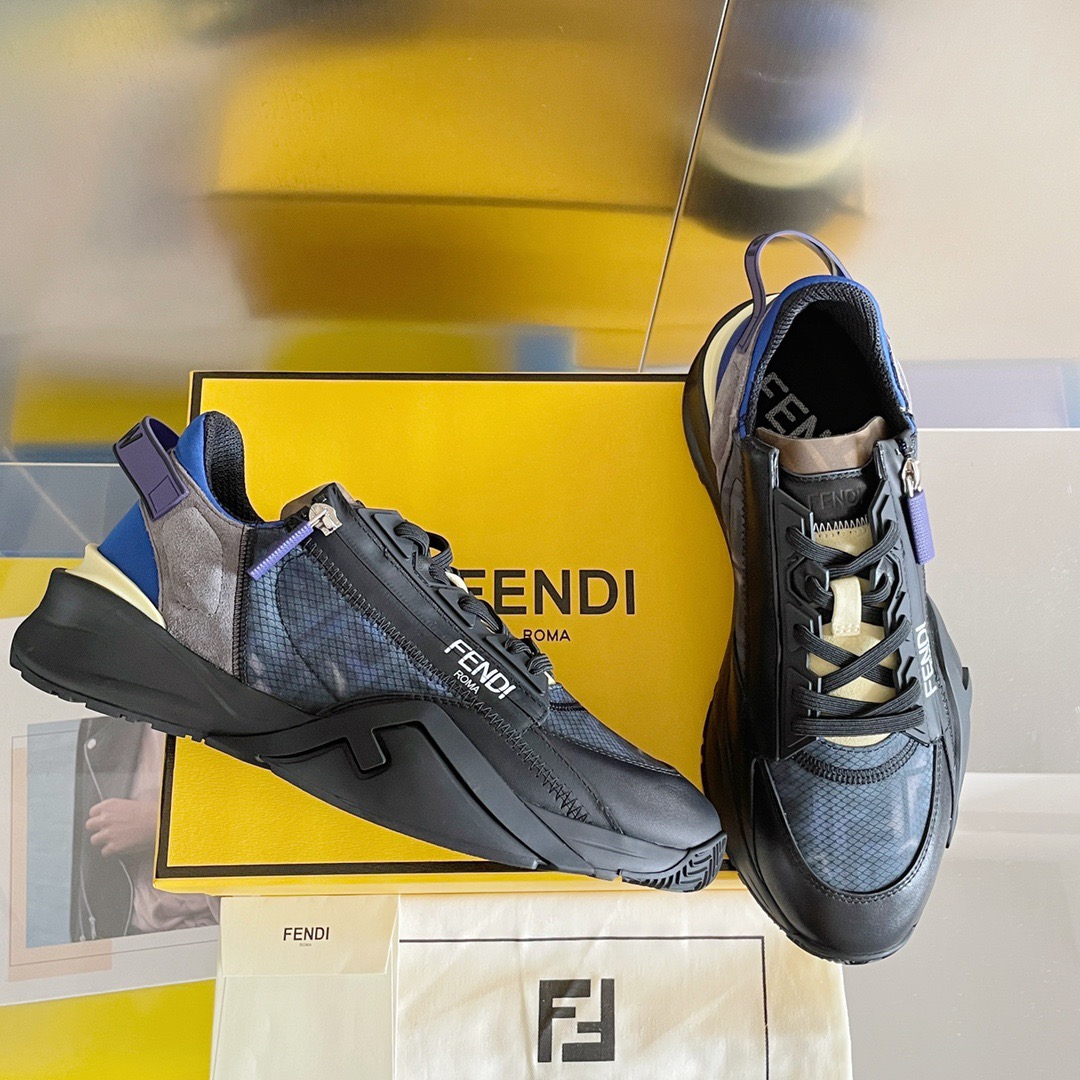 Fendi Style Black Leather Men's Shoes Lookbook Reference image 2