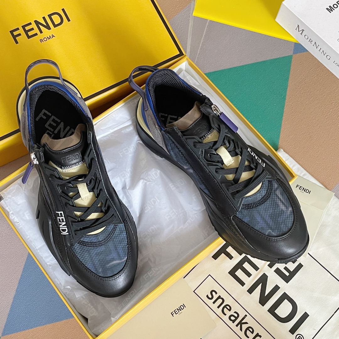 Fendi Style Black Leather Men's Shoes Lookbook Reference image 1