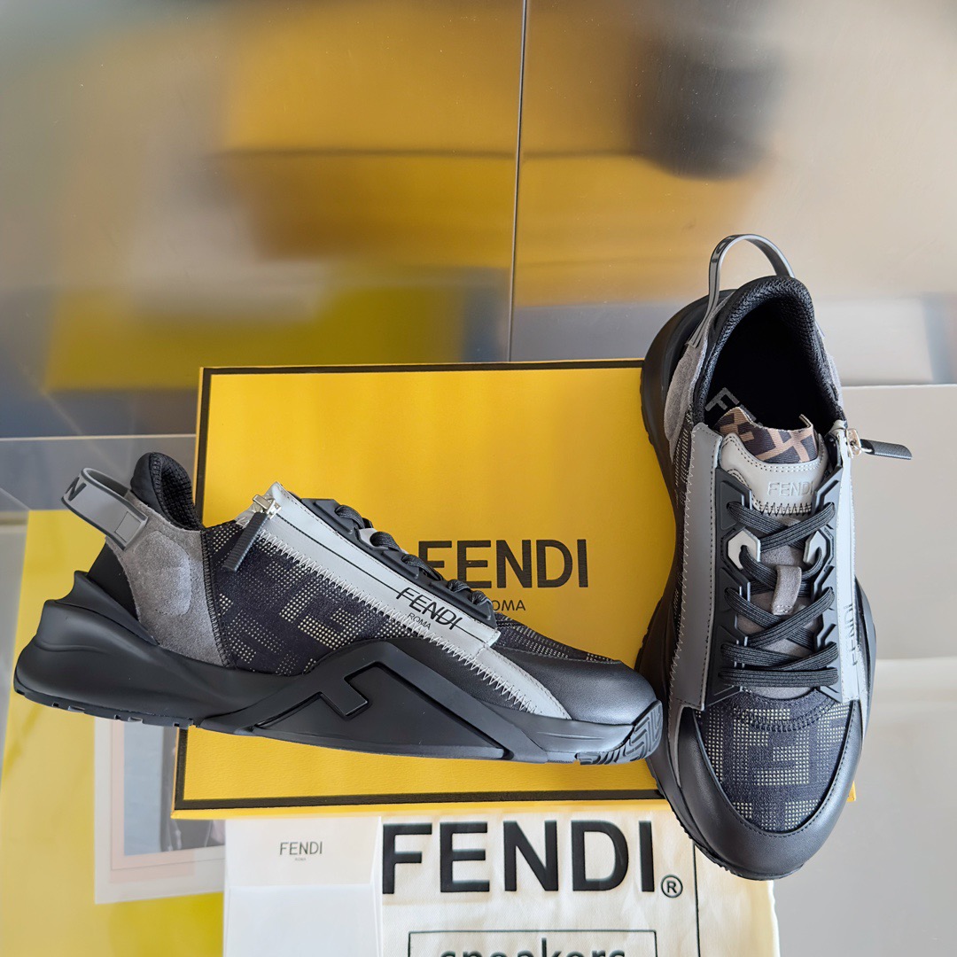 Fendi Style Black Leather Men's Shoes Lookbook Reference image 2