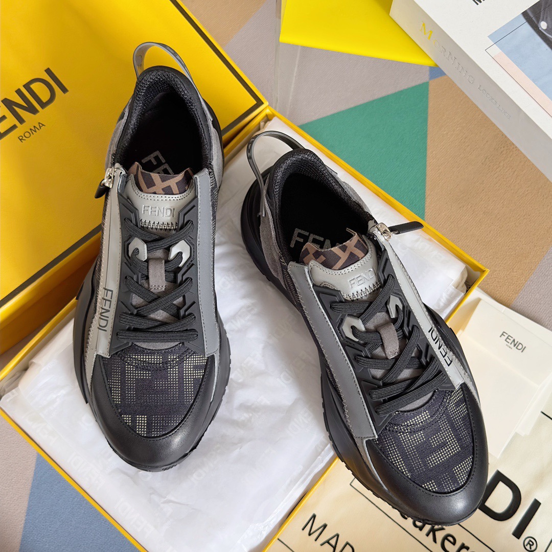Fendi Style Black Leather Men's Shoes Lookbook Reference image 1