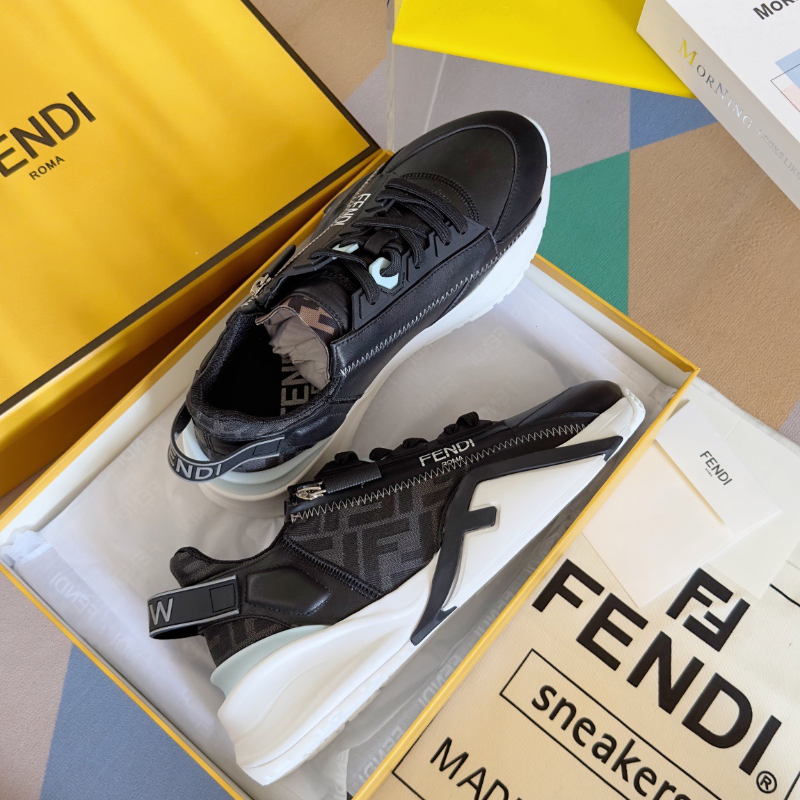 Fendi Style Black Leather Men's Shoes style reference detail image 4 from source 781747