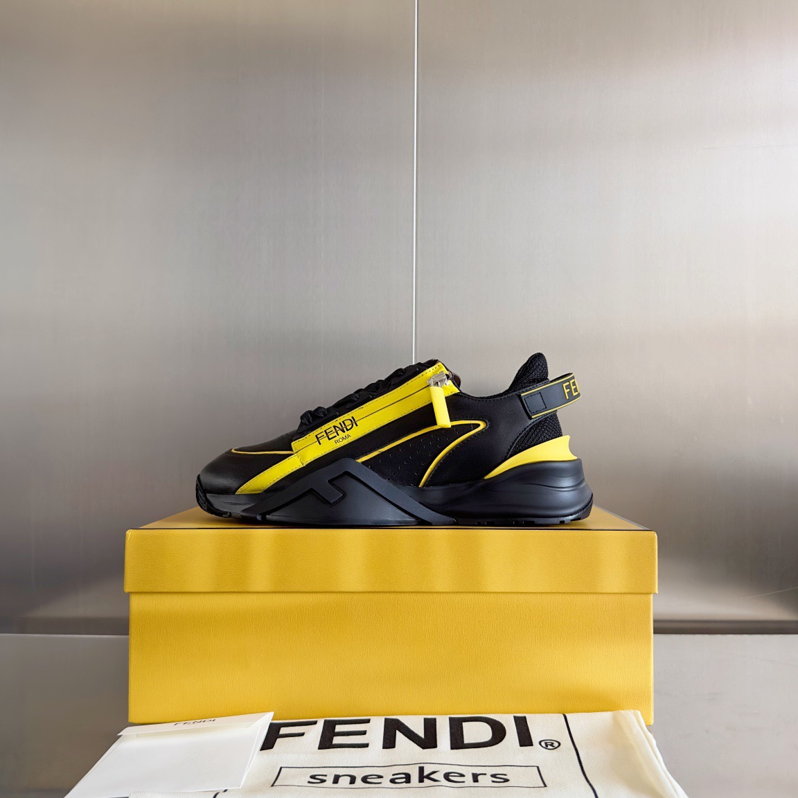 Fendi Style Black Leather Men's Shoes style reference detail image 5 from source 781768