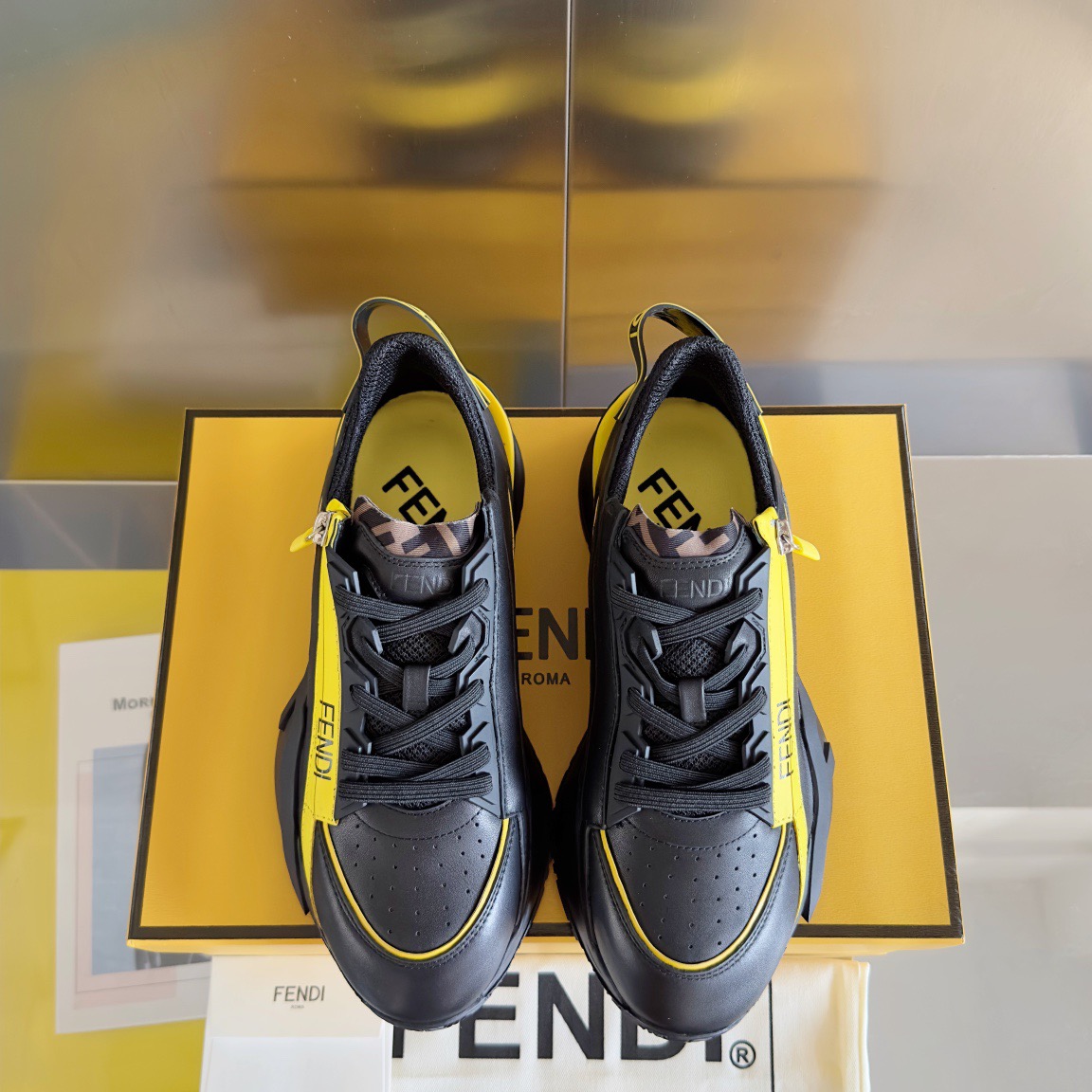 Fendi Style Black Leather Men's Shoes style reference detail image 7 from source 781768