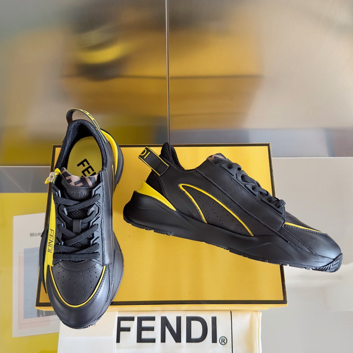 Fendi Style Black Leather Men's Shoes style reference detail image 3 from source 781768