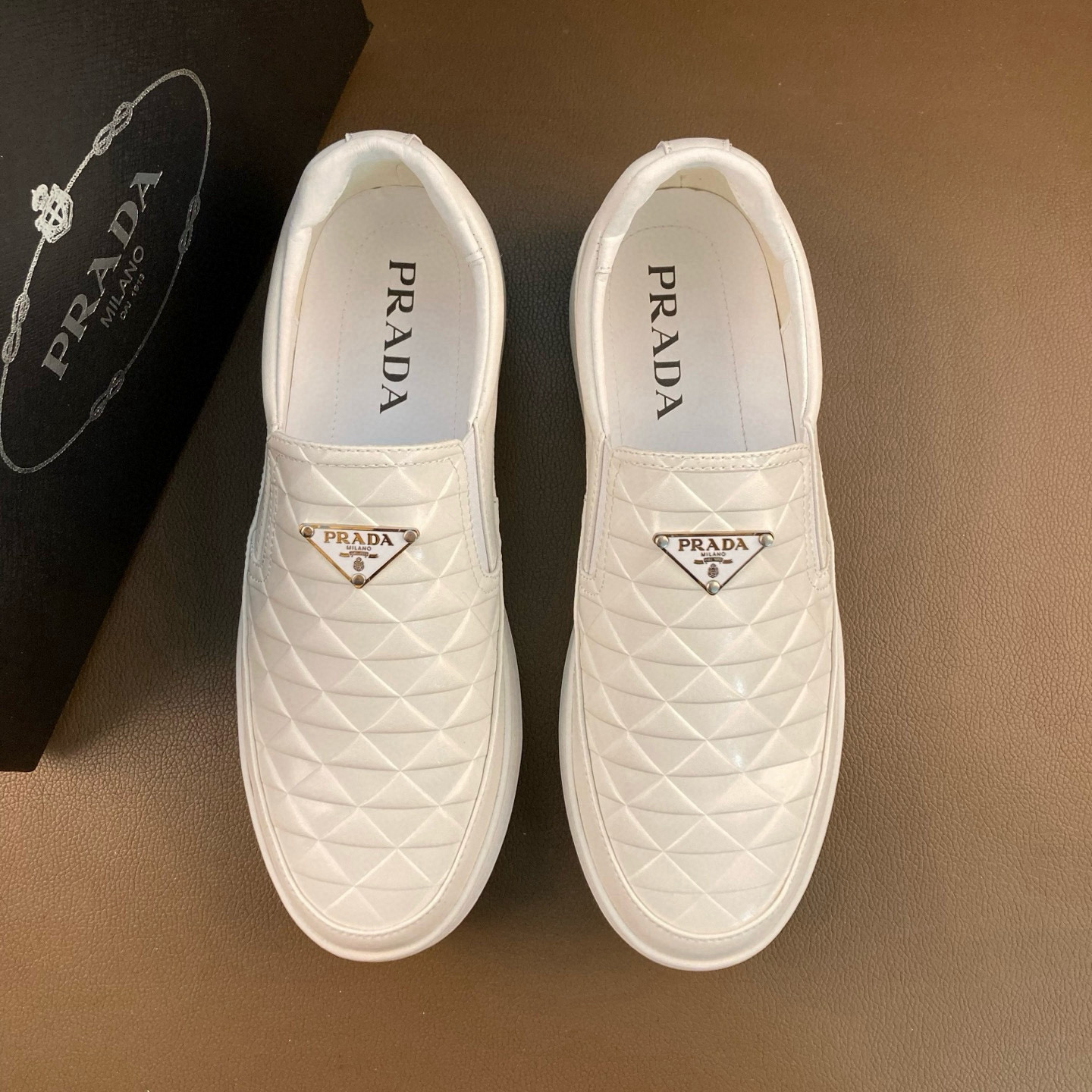 Prada Style White Leather Men's Shoes Lookbook Reference image 2