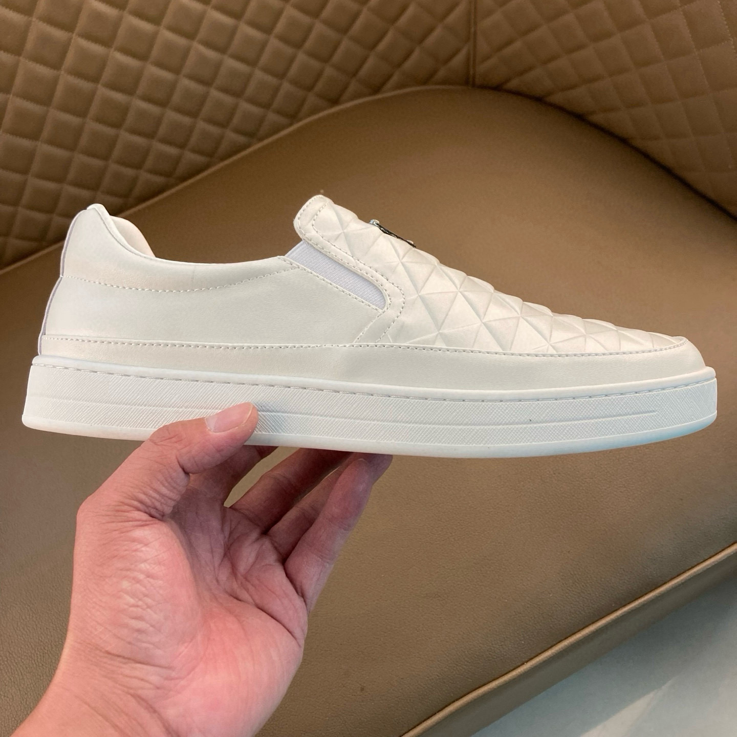 Prada Style White Leather Men's Shoes Men's Shoes Men's Shoes detail image 7 from source 767201
