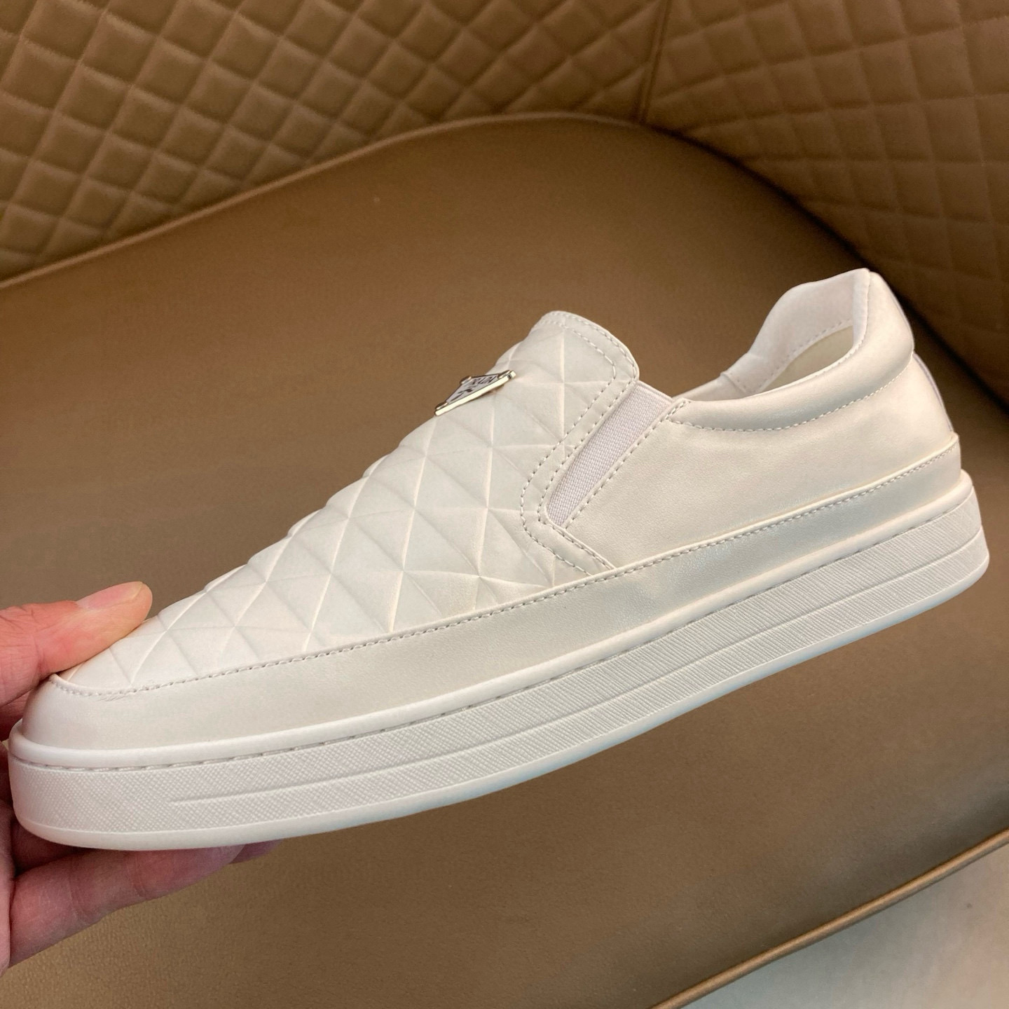Prada Style White Leather Men's Shoes Men's Shoes Men's Shoes detail image 8 from source 767201