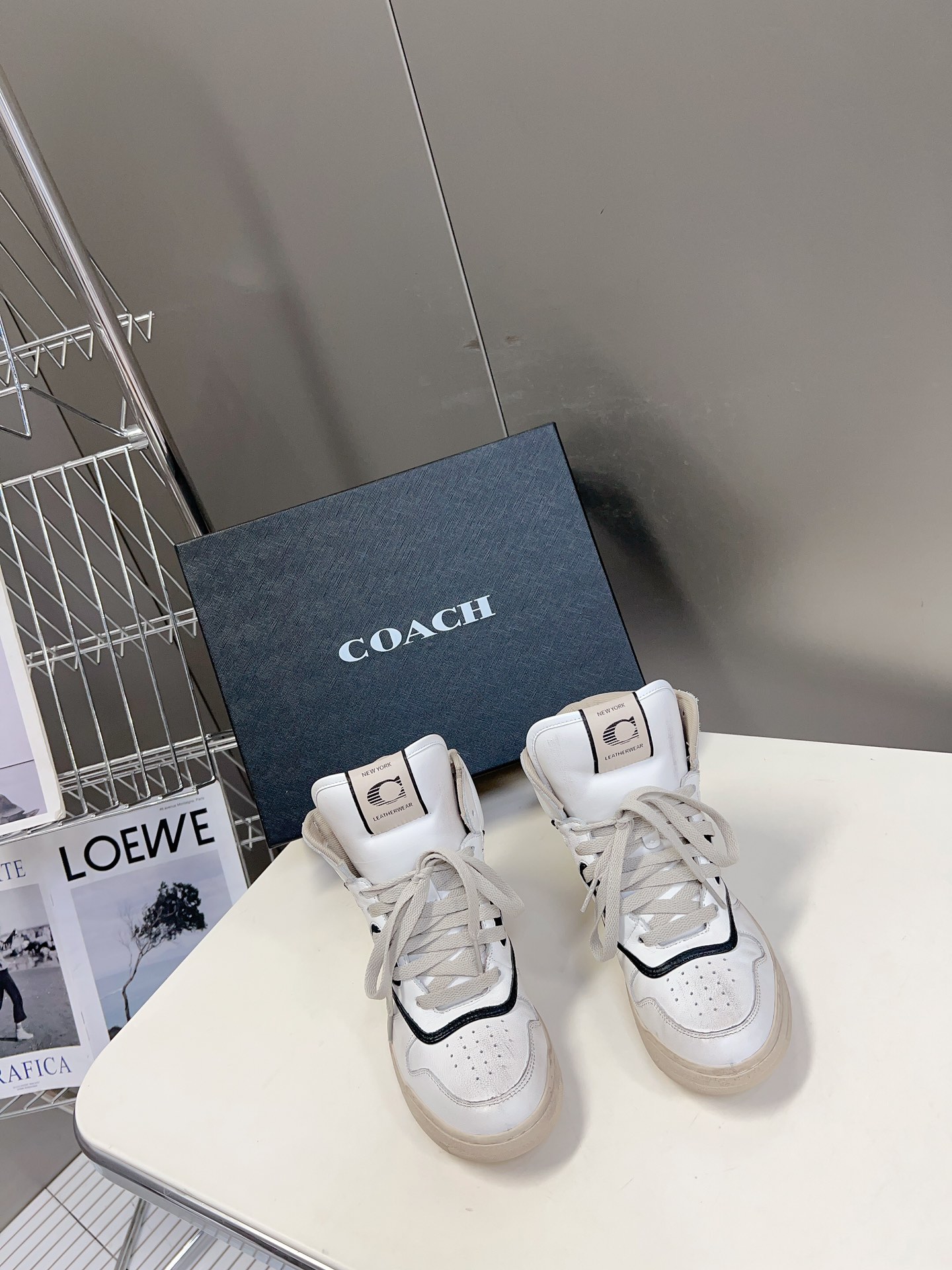 Coach Scarpe Sneaker Splicing Pelle bovina Collezione Autunno/Inverno Vintage Pantaloni da tuta