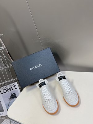 Chanel Shoes Sneakers Top Quality Website Black White Women Lambskin Rubber Sheepskin Vintage Casual