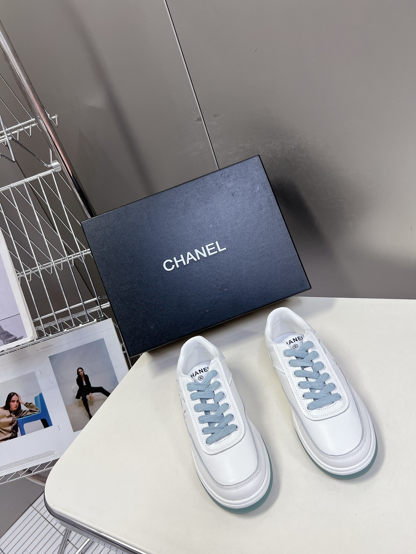 Chanel Scarpe da Skate Sneaker Scarpe Casual Designer High Replica
 Bianco Pelle bovina di pecora Casual