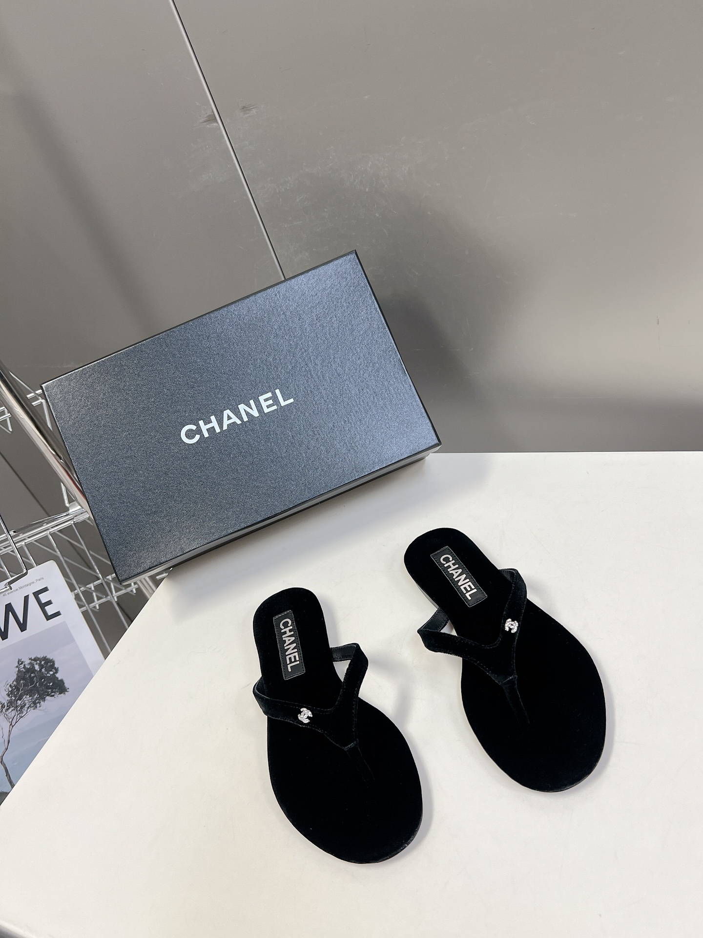 Chanel Scarpe Infradito Pantofole Pelle bovina Cuoio genuino di pecora Collezione Primavera/Estate