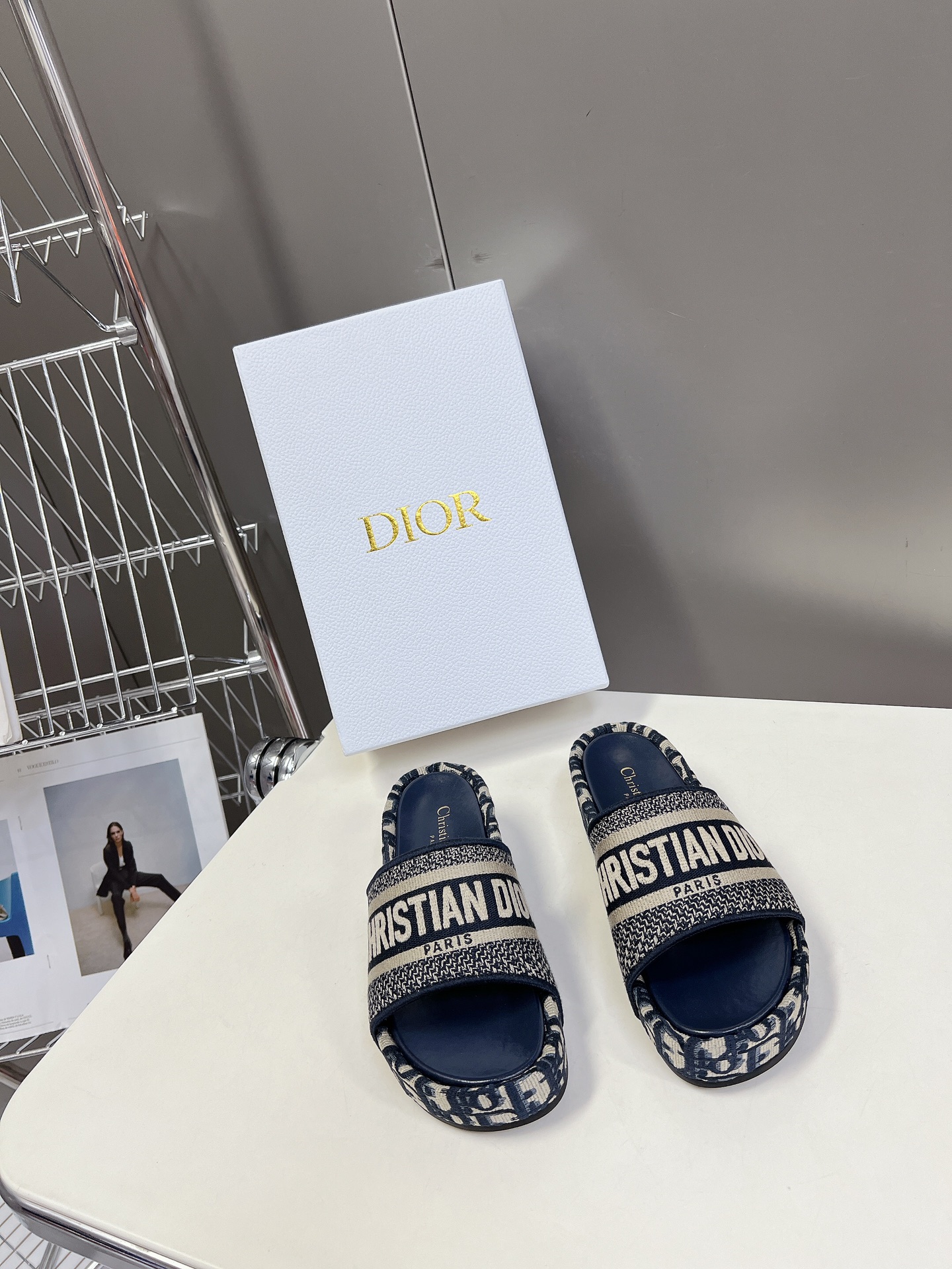 Dior Shoes Slippers Perfect Quality Designer Replica
 Embroidery Cotton Cowhide