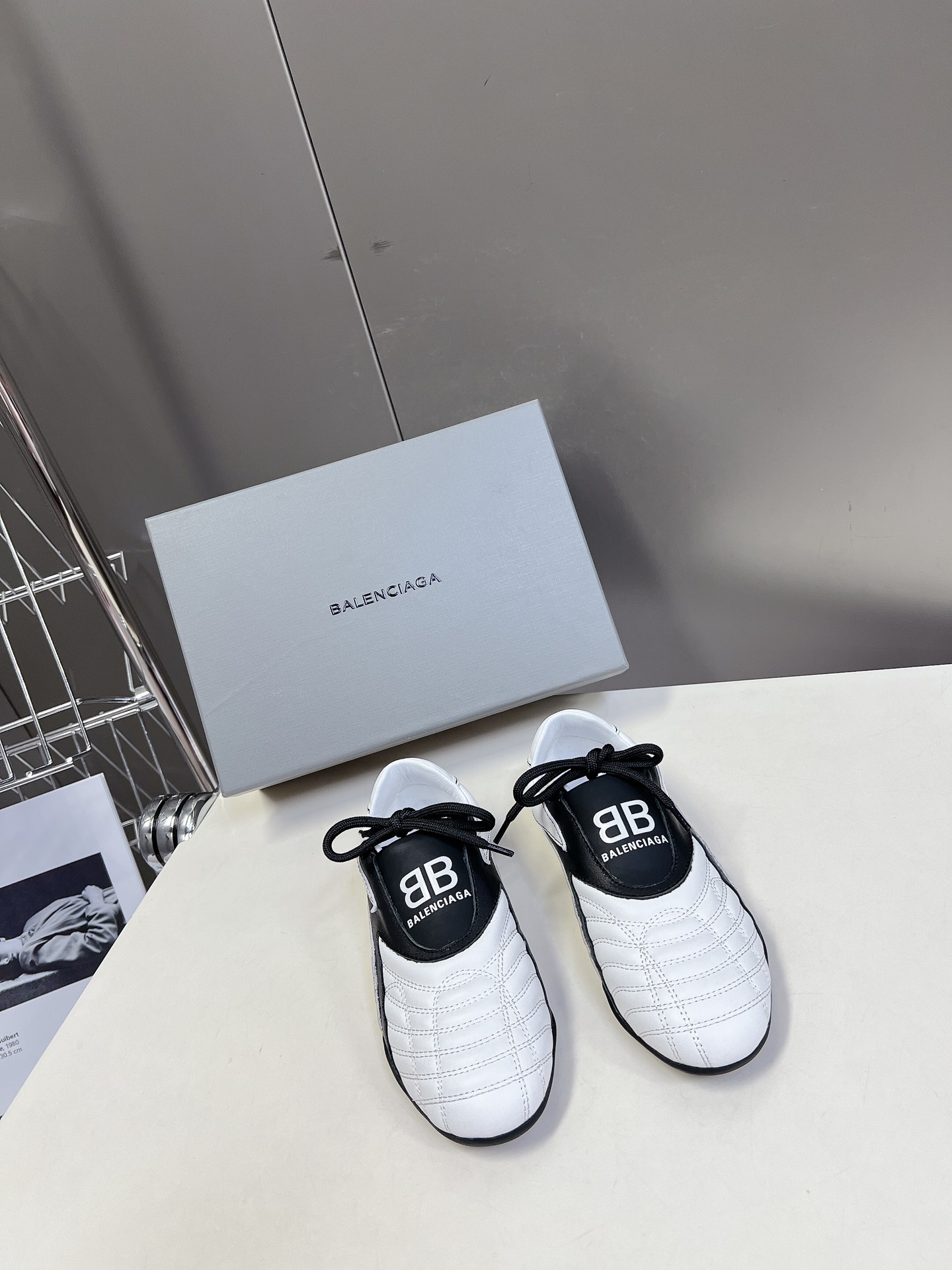 Balenciaga巴黎世家格纹棒球鞋休闲鞋原版购入开发做货巴黎家最新隐藏款网球鞋软菱格纹柔软小牛皮配搭