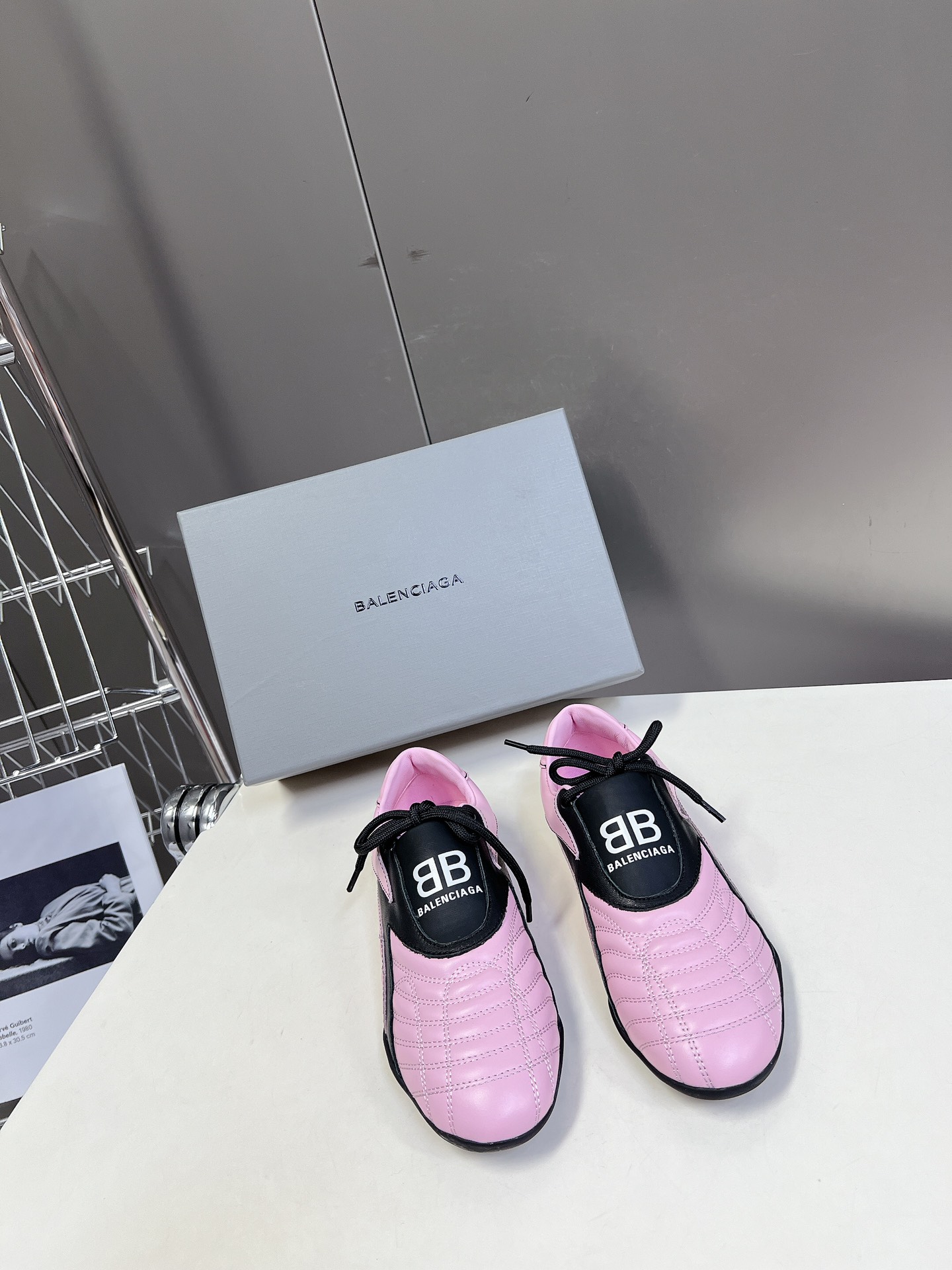 Balenciaga巴黎世家格纹棒球鞋休闲鞋原版购入开发做货巴黎家最新隐藏款网球鞋软菱格纹柔软小牛皮配搭