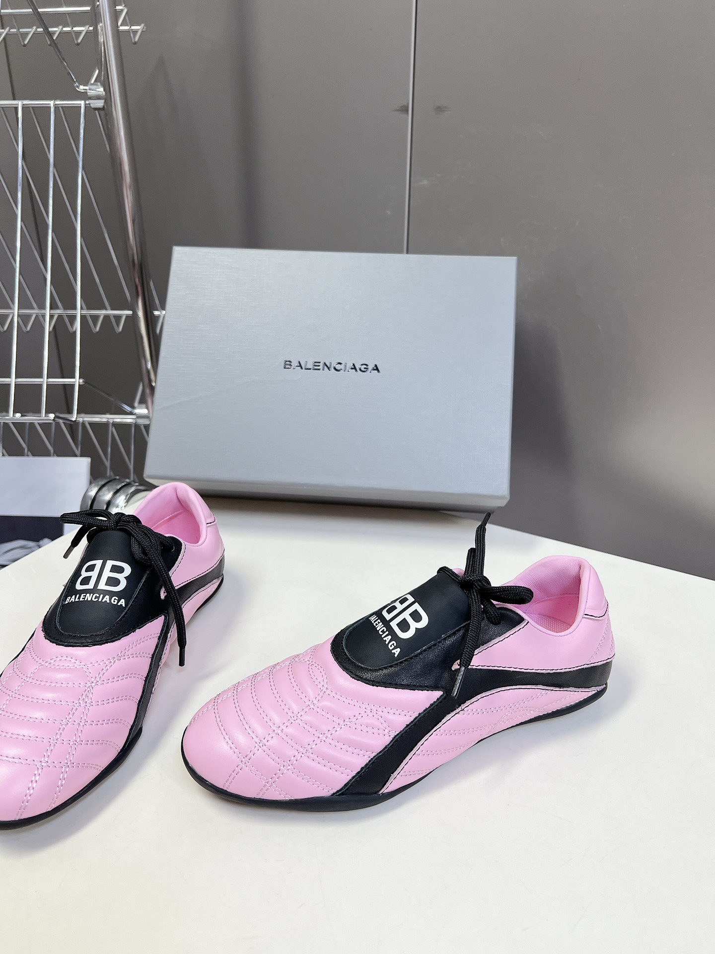 Balenciaga巴黎世家格纹棒球鞋休闲鞋原版购入开发做货巴黎家最新隐藏款网球鞋软菱格纹柔软小牛皮配搭