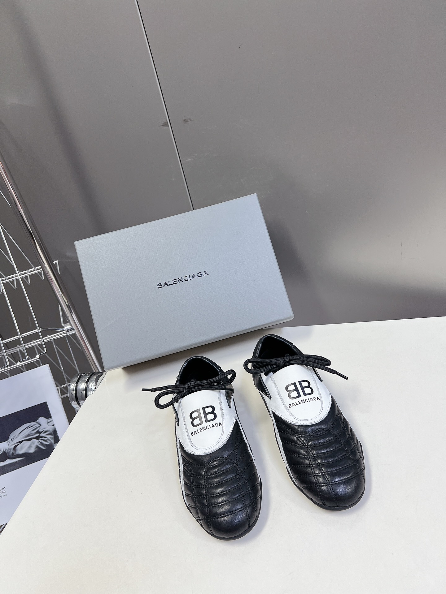 Balenciaga巴黎世家格纹棒球鞋休闲鞋原版购入开发做货巴黎家最新隐藏款网球鞋软菱格纹柔软小牛皮配搭