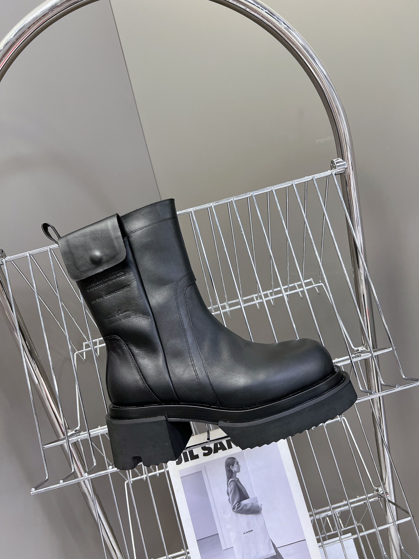 Rick Owens厚底 RO 欧文斯 口袋 机车靴 系列 黑色打蜡牛皮 暗黑系列 高阶风潮 ⚠️ 家族