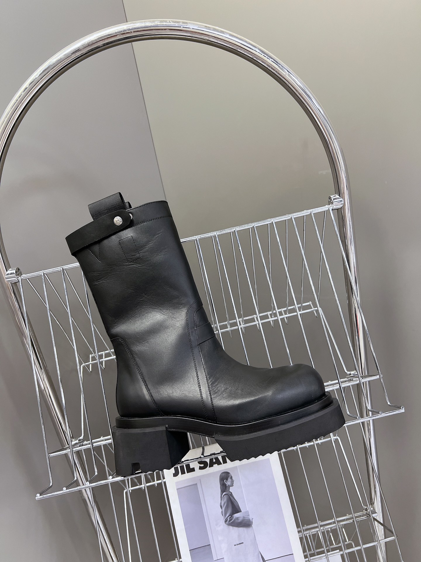 Rick Owens厚底 RO 欧文斯 牛仔钉 机车靴 系列 黑色打蜡牛皮 暗黑系列 高阶风潮 ⚠️ 家