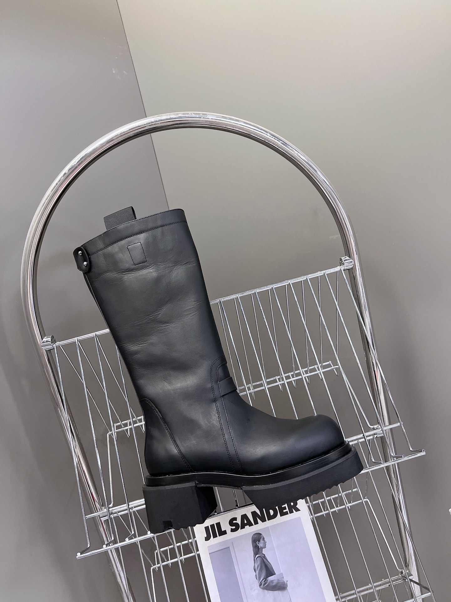 Rick Owens厚底 RO 欧文斯 牛仔钉 机车靴 系列 黑色打蜡牛皮 暗黑系列 高阶风潮 ⚠️ 家