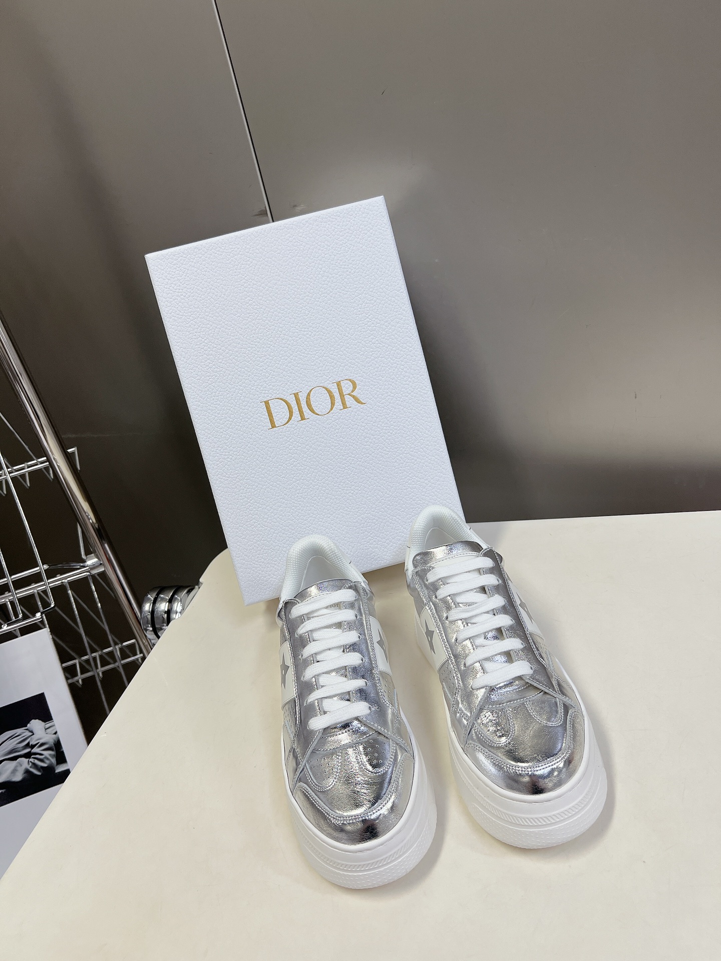 Dior Zapatillas deportivas Calzado informal Zapatos de plataforma Empalme Cuero de vaca Casual