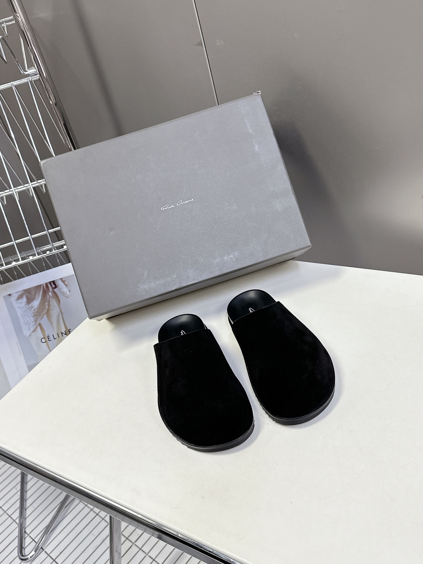  Rickowens 欧文斯疯狂绑带情侣款拖鞋 麂皮黑色 年度“鞋王”区分市面所有版本 纯手工打造纯原，