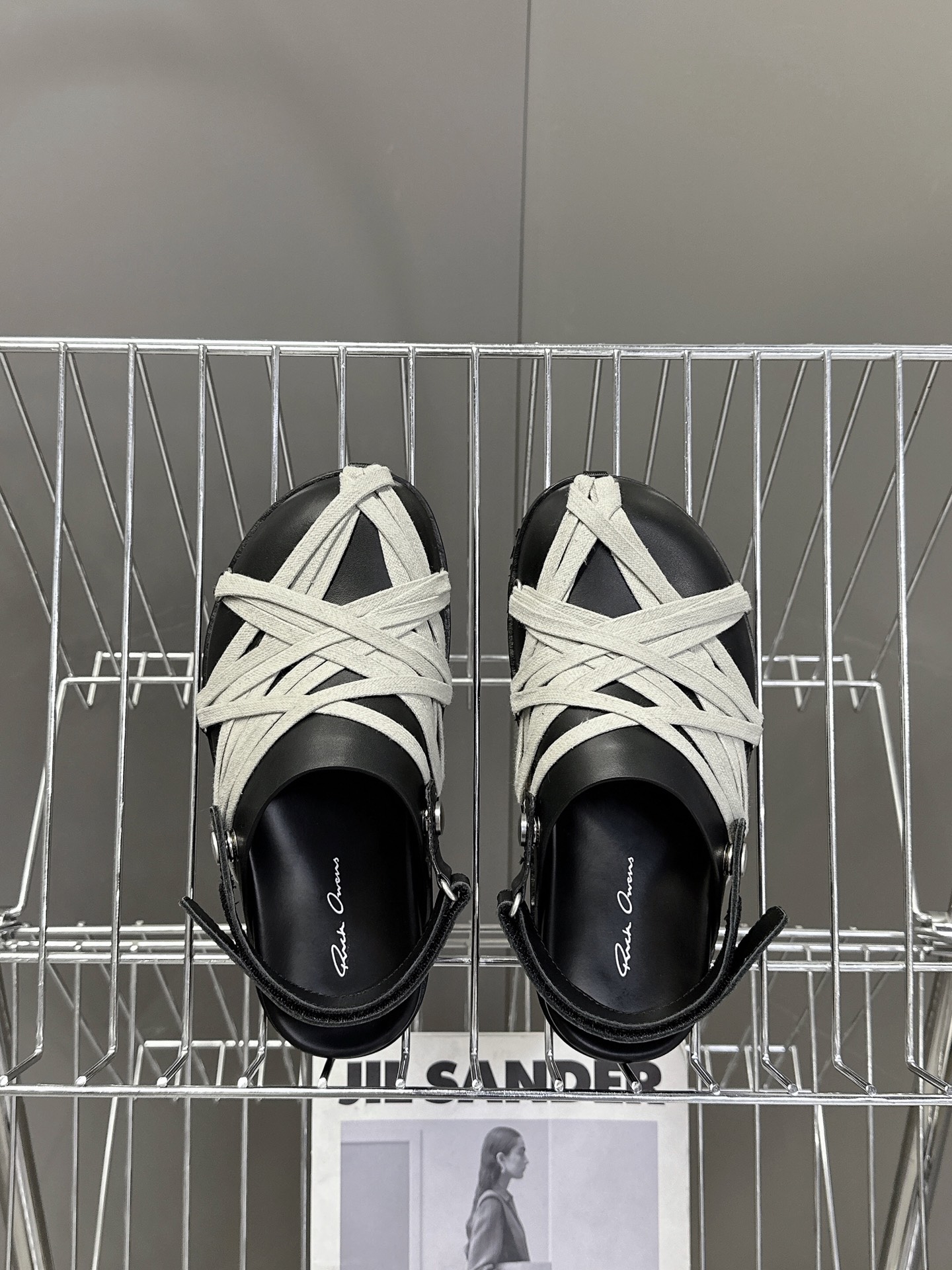 Rickowens 欧文斯疯狂绑带情侣款拖鞋 麂皮黑色 年度“鞋王”区分市面所有版本 纯手工打造纯原，非