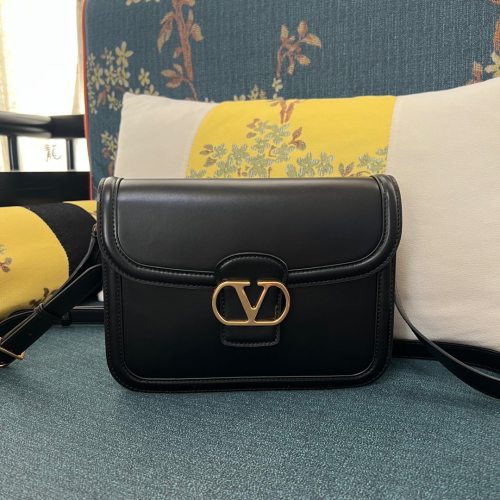 Valentino Garavani VLOGO Signature Flap Bag, Black Leather Crossbody 1 Valentino Garavani VLOGO Signature Flap Bag, Black Leather Crossbody