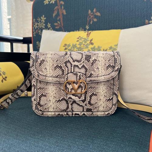 Valentino Garavani VLOGO Snakeskin Shoulder Bag with Adjustable Strap 1 Valentino Garavani VLOGO Snakeskin Shoulder Bag with Adjustable Strap