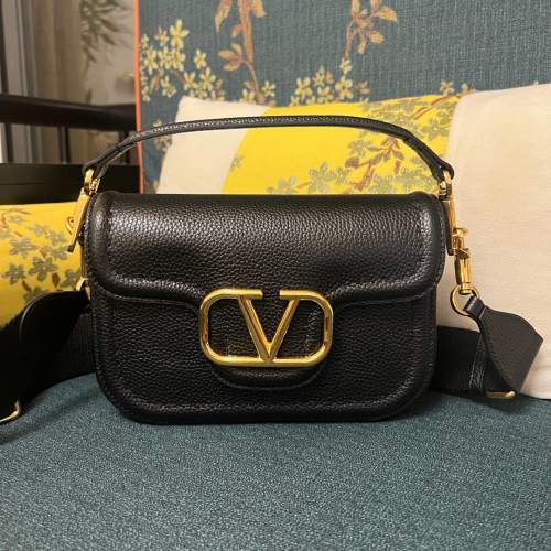 Valentino Garavani Alltime Black Leather Shoulder Bag With Vlogo Signature 1 Valentino Garavani Alltime Black Leather Shoulder Bag With Vlogo Signature