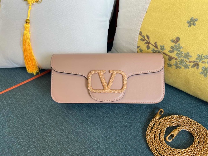 Valentino Garavani Mini Locò Handbag with Swarovski Crystals - Powder 1 Valentino Garavani Mini Locò Handbag with Swarovski Crystals - Powder