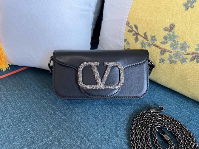 VALENTINO Mini Locò Handbag with Swarovski Crystals and VLogo Signature 1 VALENTINO Mini Locò Handbag with Swarovski Crystals and VLogo Signature