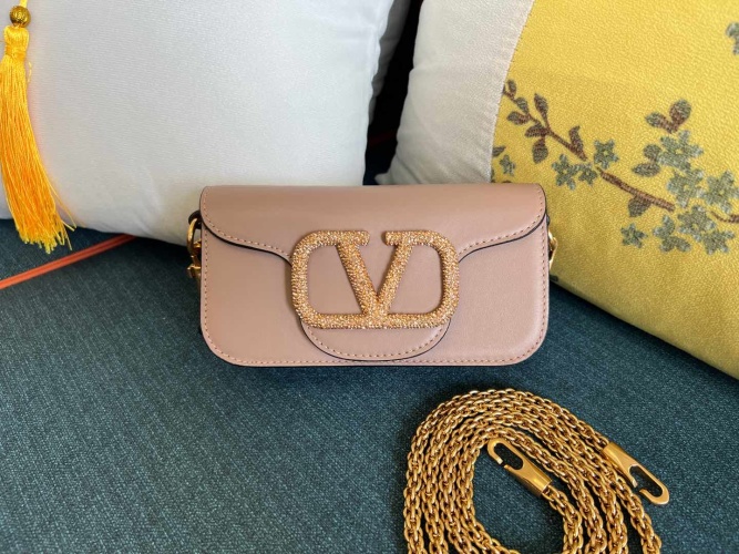 Valentino Garavani Mini Locò Handbag with Swarovski Crystals and Chain 1 Valentino Garavani Mini Locò Handbag with Swarovski Crystals and Chain