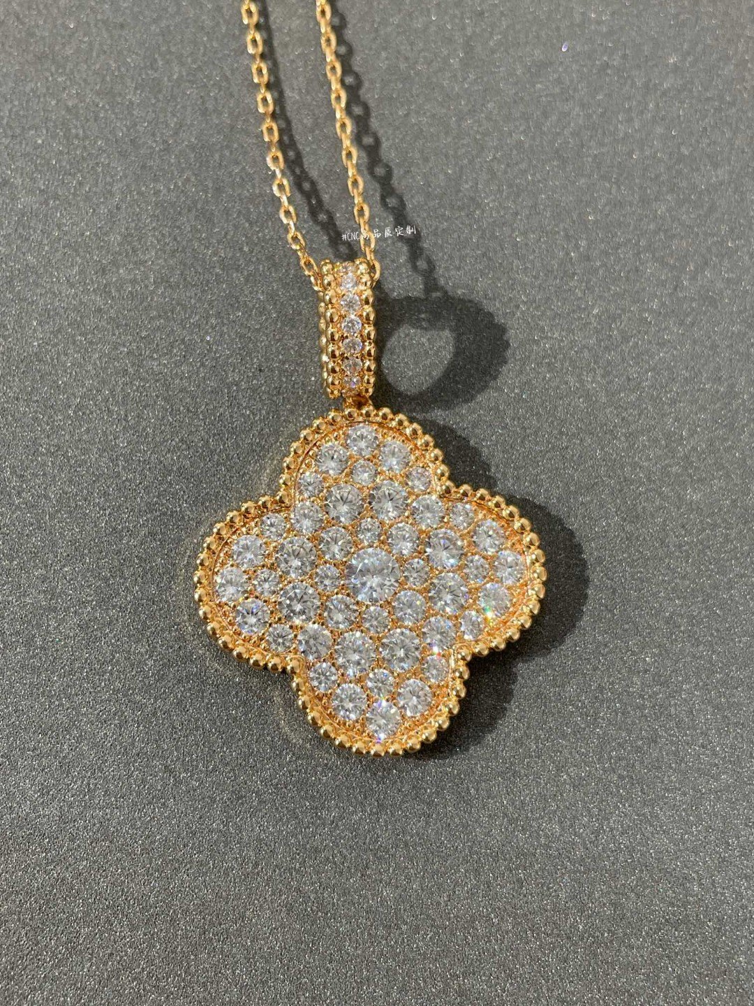 Four-Leaf Clover Full Pavé Diamond Long Necklace - Comprehensive 8