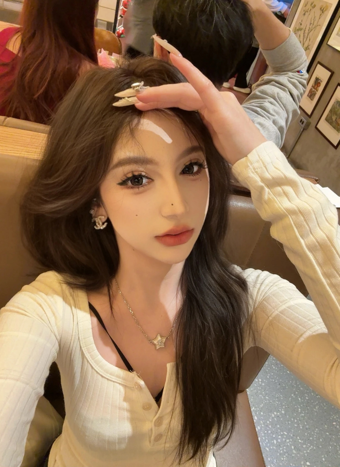 NO:635346,Star necklace, the upper body is so beautiful, necklace, Cartier high-end jewelry19860909星星项链 上身太好看啦,,necklace,卡迪亚高端饰品,Jewelry