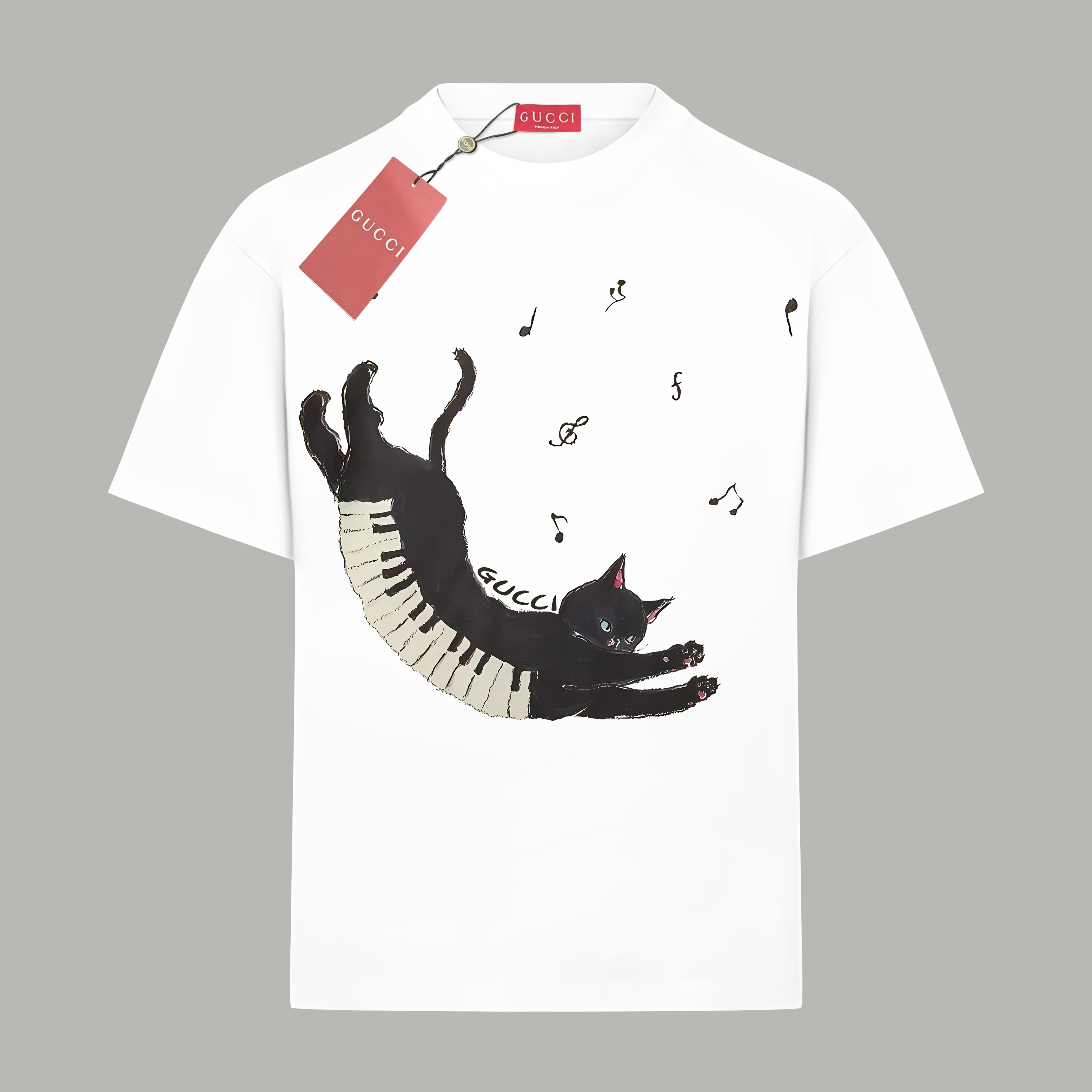 Gucci Animal Print Cotton T-Shirt, Limited Edition Logo, Unisex Style