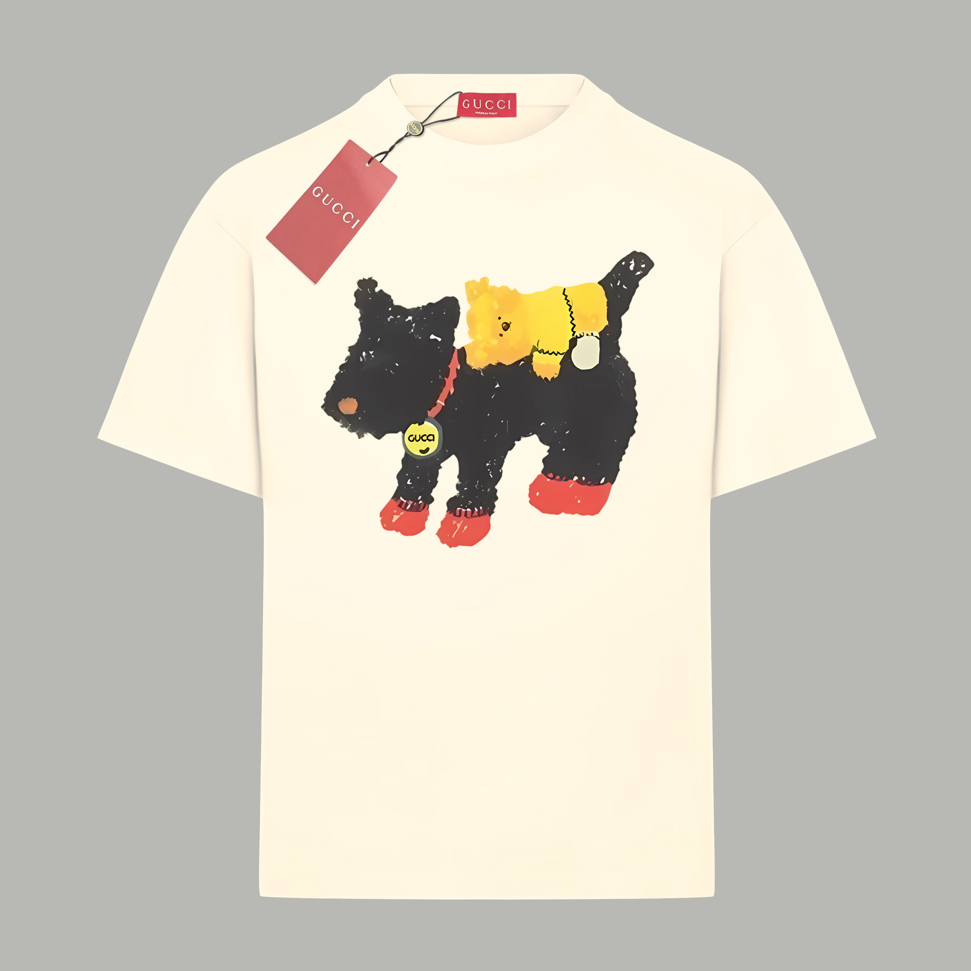 Gucci Animal Print Cotton T-Shirt, Unisex, Short Sleeve, Official Quality