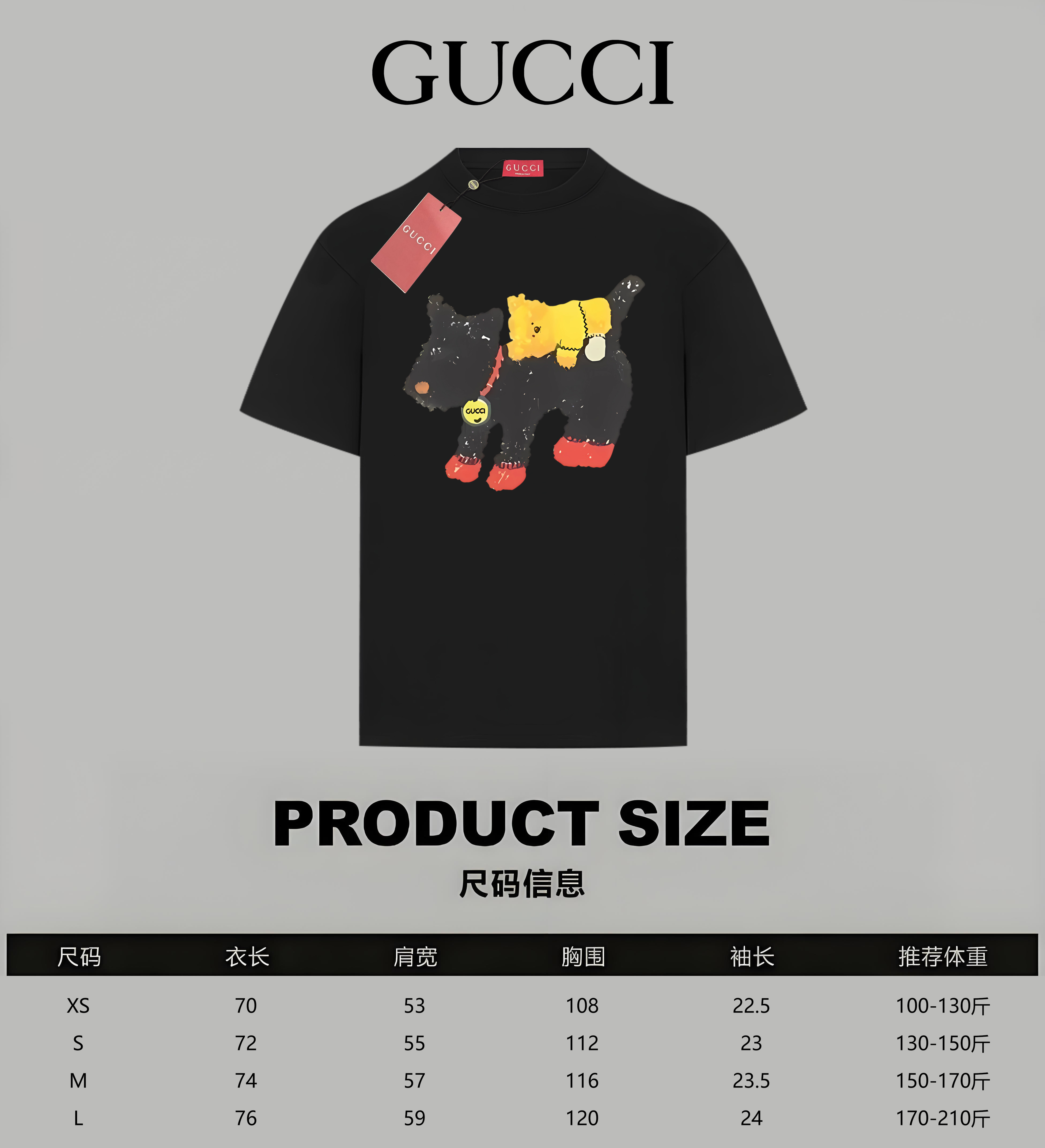 Gucci Limited Edition Animal Series Logo Letter Black Cotton T-Shirt 9 o 1ir0agr1phhdtpp1upqfeqejn3