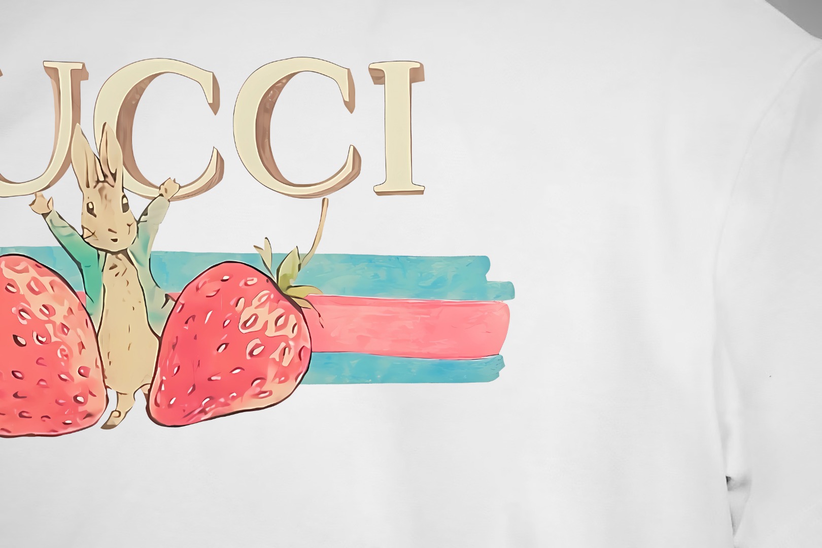 Gucci Limited Edition Strawberry Rabbit Print Cotton T-Shirt - Unisex 5 o 1ir0bqhviehm1f0910le1mhe1hm68