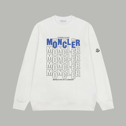 Moncler Logo Print Cotton Sweatshirt, Long Sleeve Pullover for Men and Women
