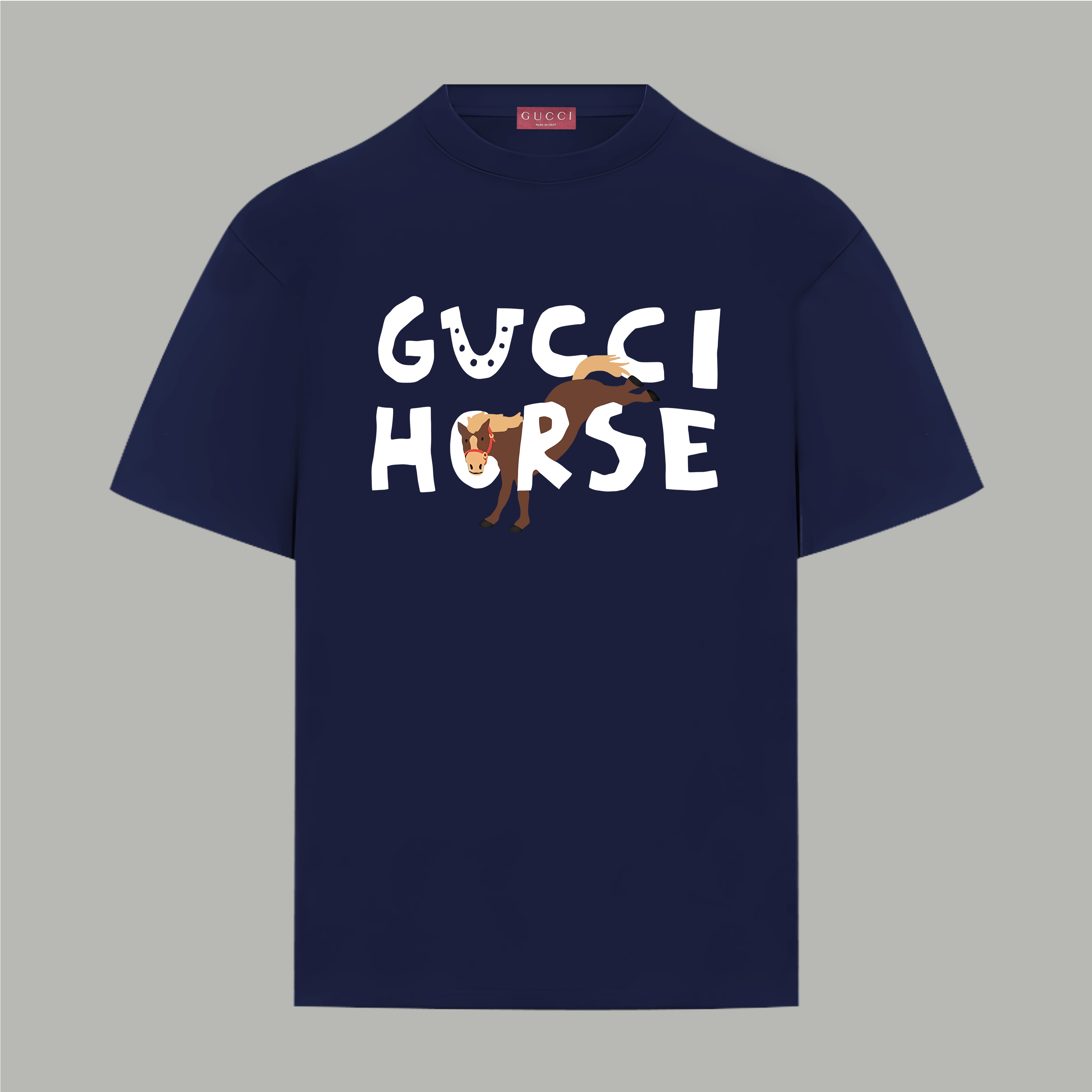 Gucci gucci/古驰 《 马年限定涂鸦logo字母》 印花双纱纯棉短袖