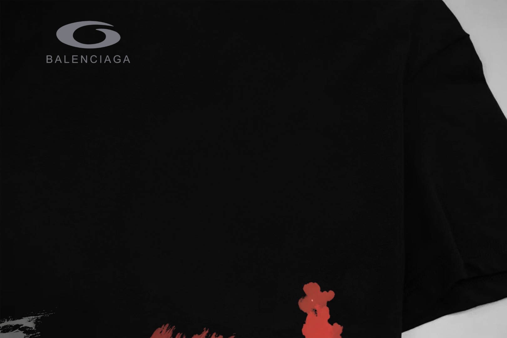 Balenciaga BALENCIAGA/巴黎世家《 新款高级泼墨logo字母》 印花双纱纯棉短袖