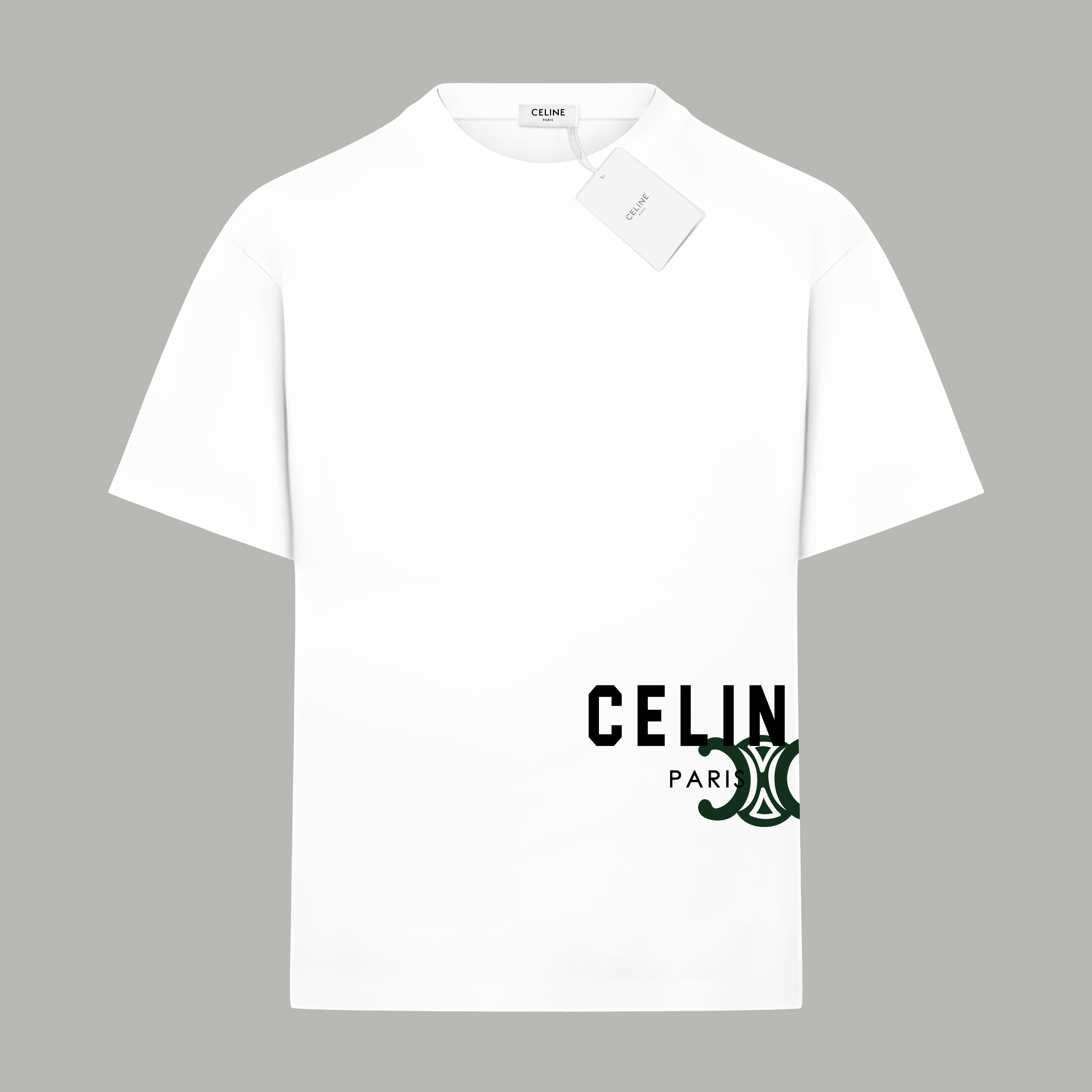 Celine Celine/ 赛琳《 秀款限定logo字母前后拼接》 印花双纱纯棉短袖