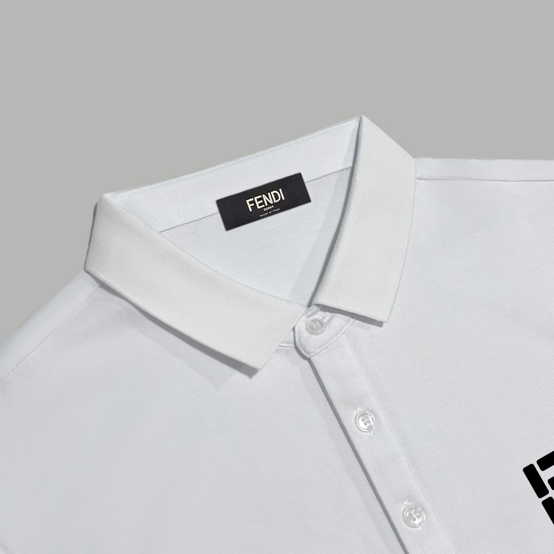 Fendi 款式： Fendi/芬迪 新款发泡logo字母 翻领Polo衫短袖