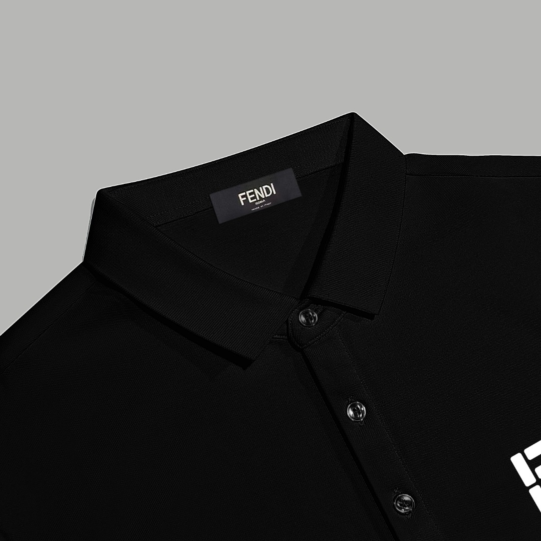 Fendi 款式： Fendi/芬迪 新款发泡logo字母 翻领Polo衫短袖