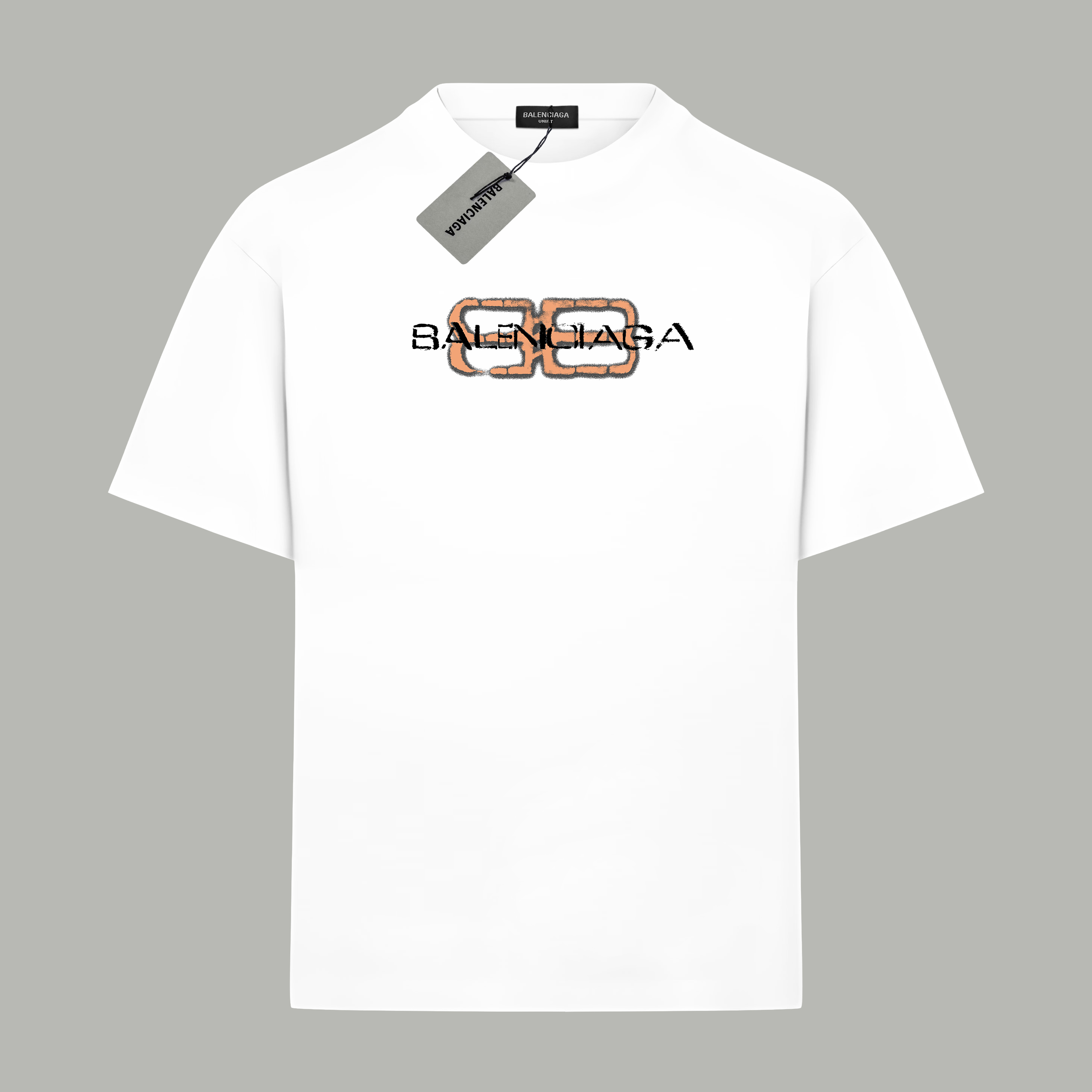 Balenciaga BALENCIAGA/巴黎世家《 双B破损logo字母》 印花双纱纯棉短袖