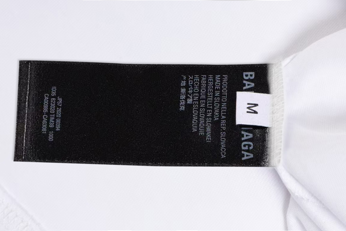 Balenciaga BALENCIAGA/巴黎世家《 双B破损logo字母》 印花双纱纯棉短袖