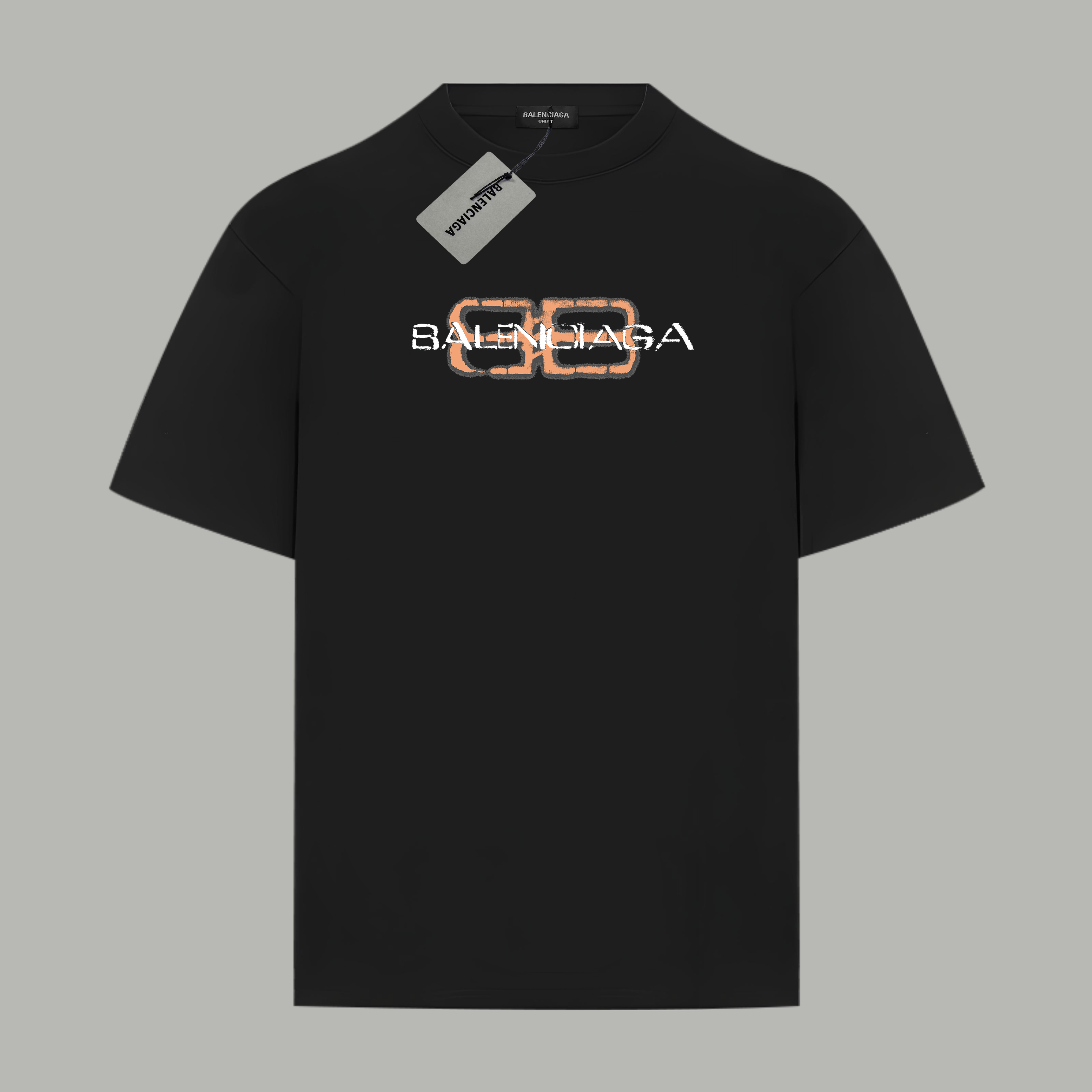Balenciaga BALENCIAGA/巴黎世家《 双B破损logo字母》 印花双纱纯棉短袖
