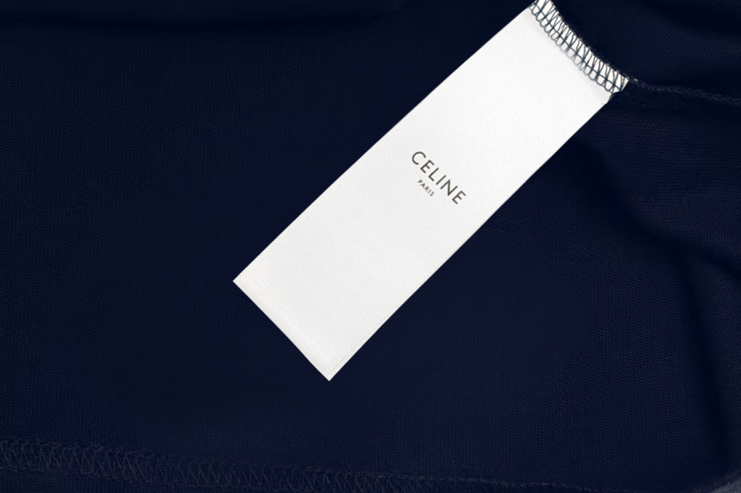 Celine Celine/ 赛琳《 秀款限定logo字母前后拼接》 印花双纱纯棉短袖