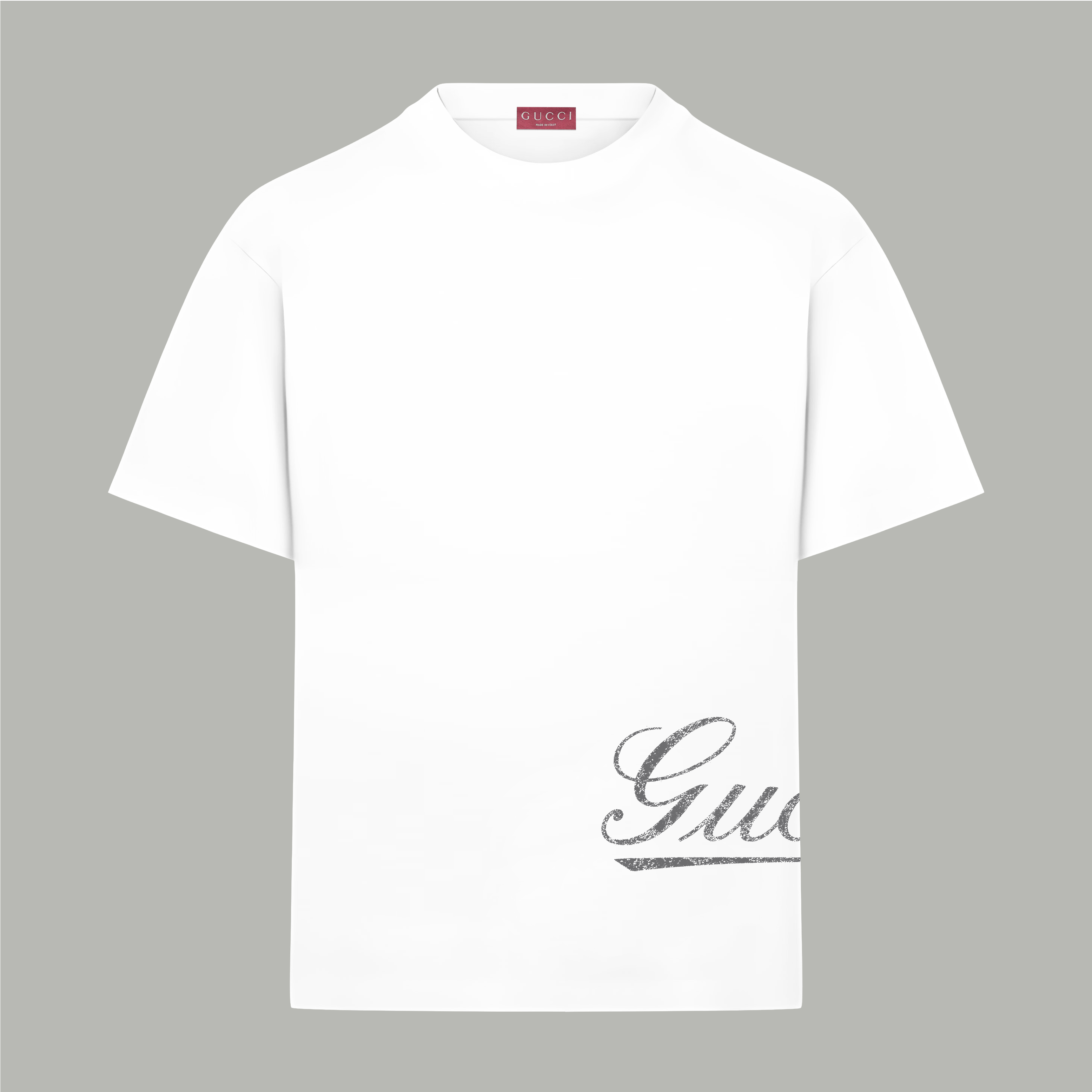 Gucci gucci/古驰《 下摆做旧logo字母》 印花双纱纯棉短袖